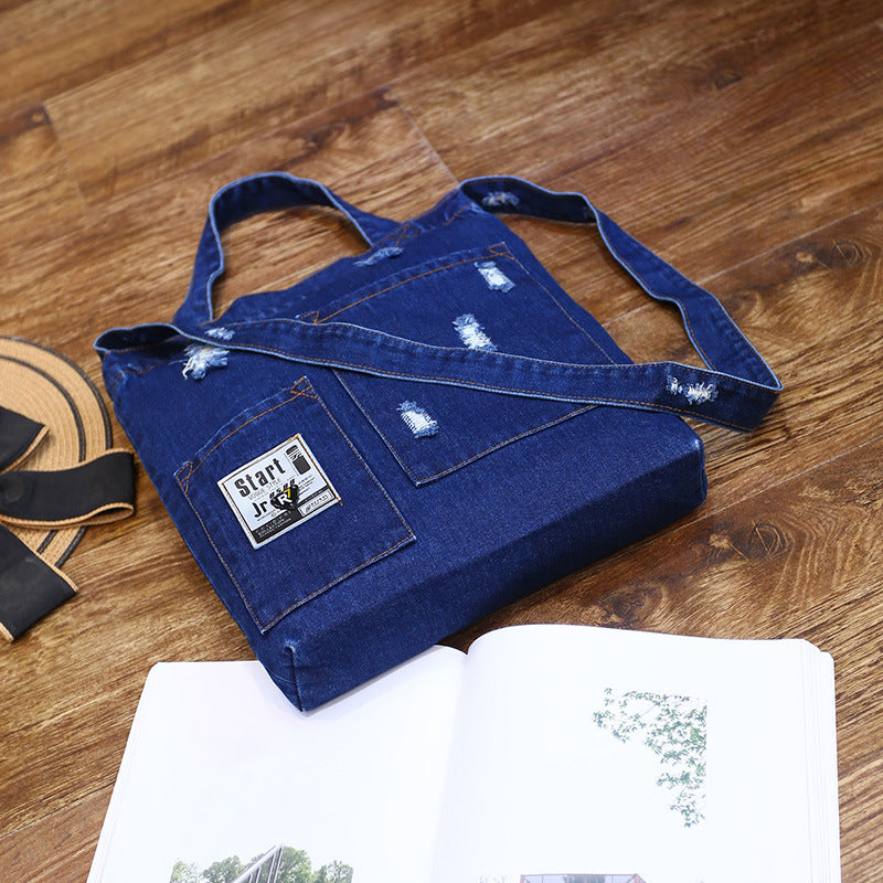 Wholesale new fashion color denim cloth shoulder bags fashion simple dual-purpose Satchel